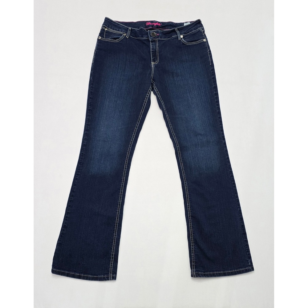 Wrangler Ultimate Riding Jeans Womens 15/16x34 Dark Wash Bootcut Denim 10MWZBR